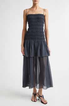 Michal Smocked Midi Dress