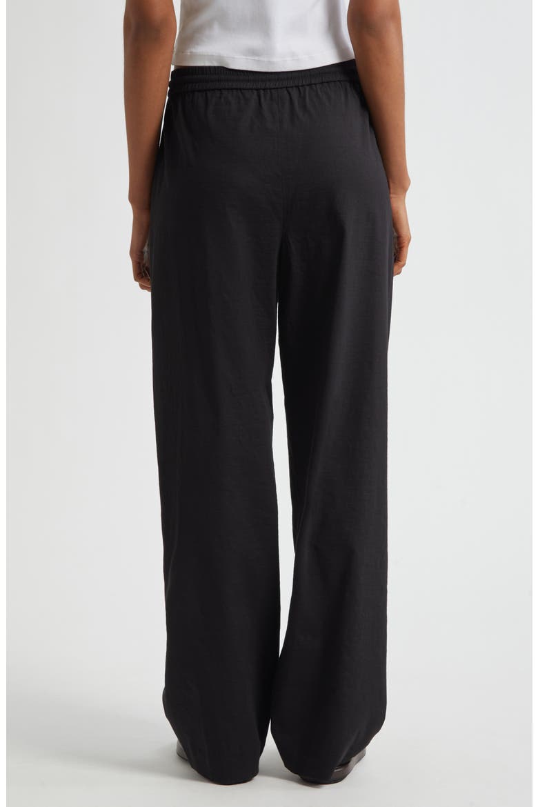 Linen Blend Drawstring Pants, Alternate, color, BLACK