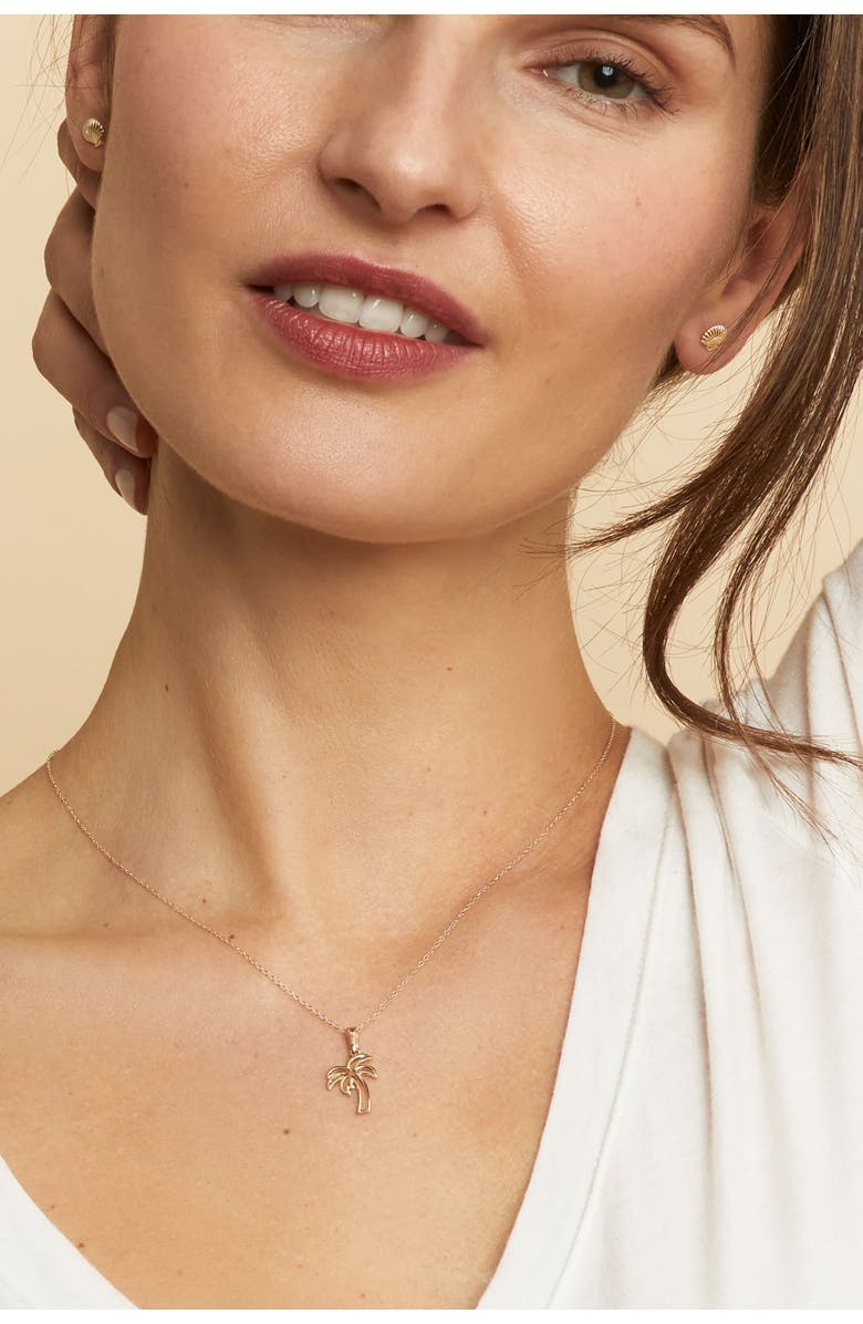 Oradina 14K Yellow Gold Royal Palms Pendant Charm, Alternate, color, Yellow Gold