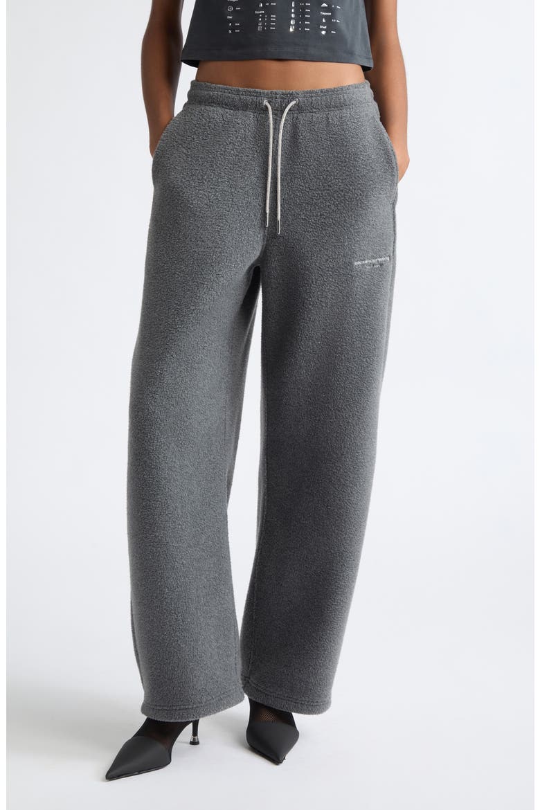 Fleece Track Pants, Main, color, DARK GREY MELANGE