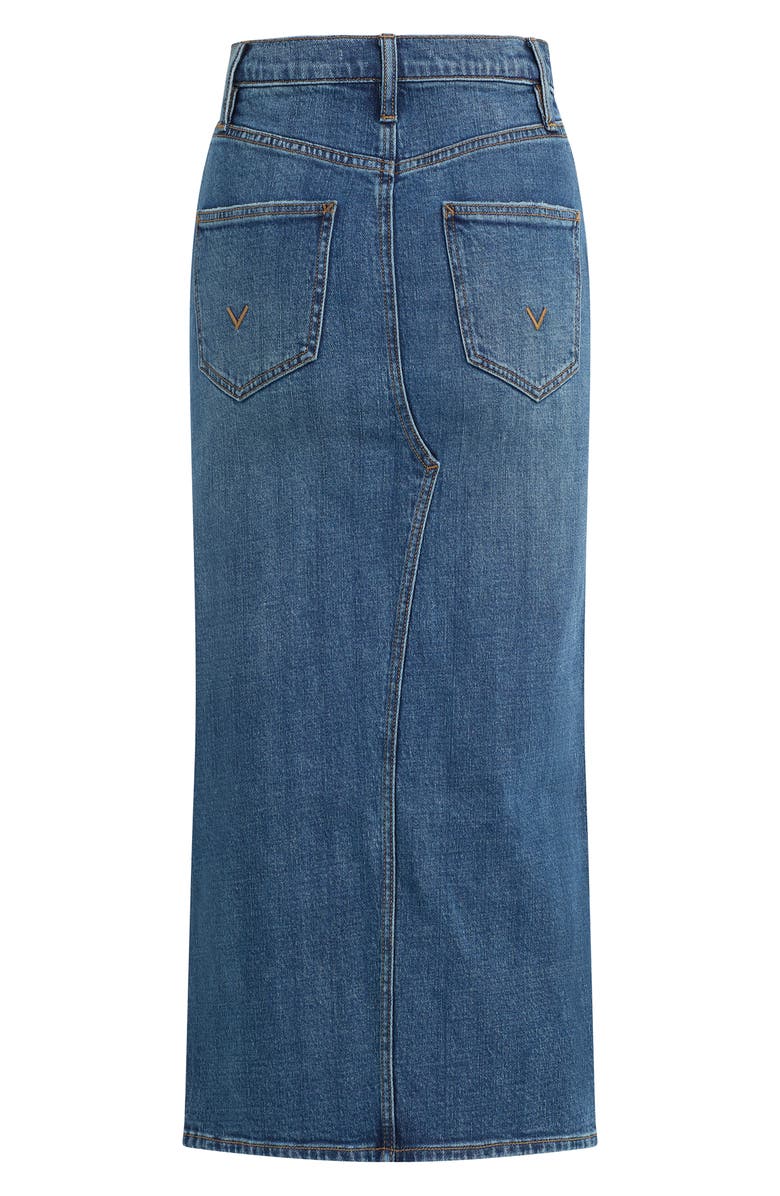 Hudson Jeans Reconstructed Denim Midi Skirt, Alternate, color, Zion