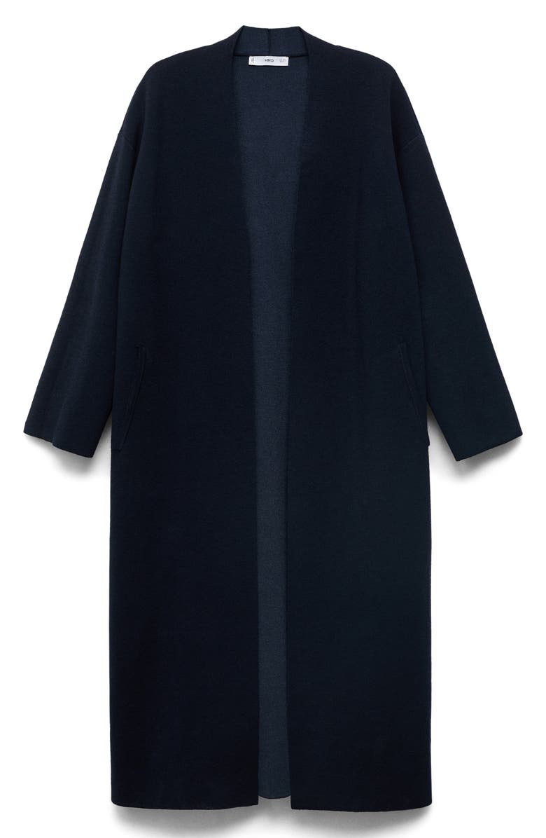 MANGO Long Cardigan, Main, color, Dark Navy