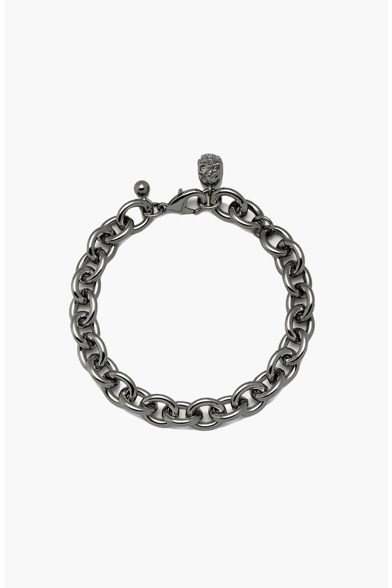 Scream Curb Bracelet in Gunmetal, Main, color, Black