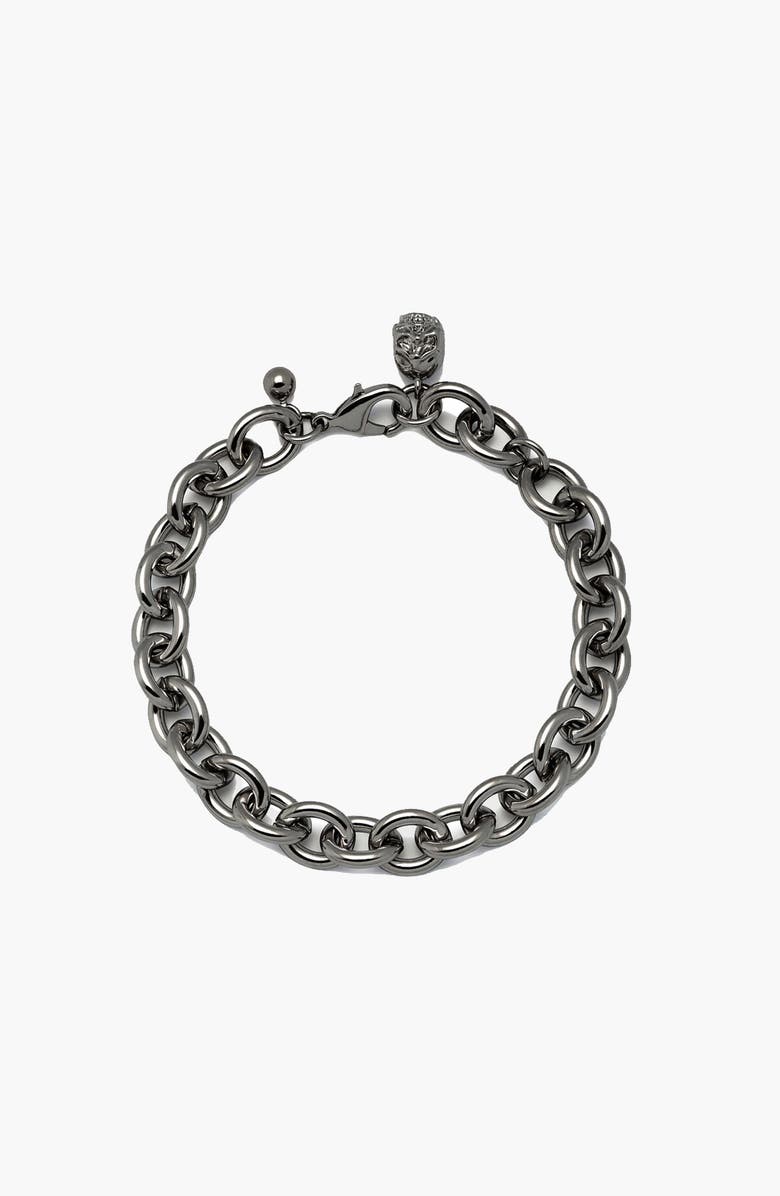 YOJ Scream Curb Bracelet in Gunmetal, Main, color, Black
