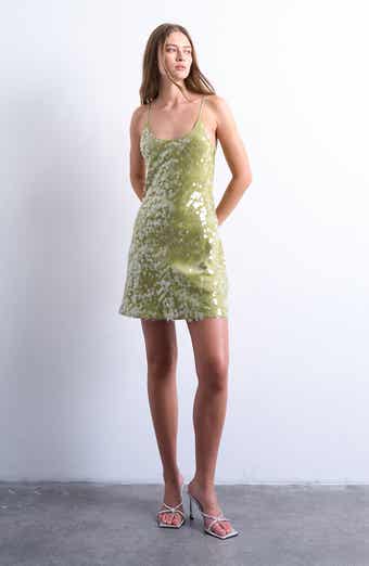 Topshop Scoop Neck Sequin Minidress