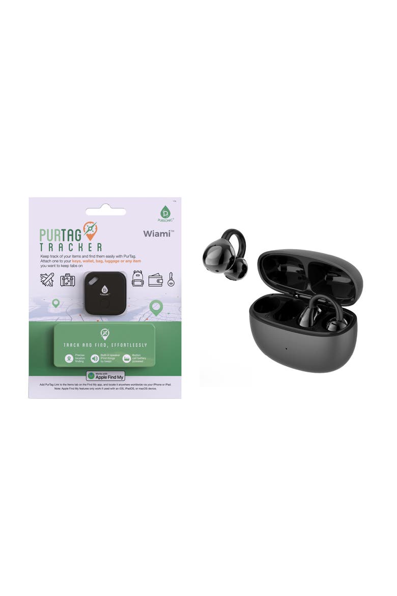 True Wireless Stereo Earbuds & Purtag Tracker, Main, color, Black