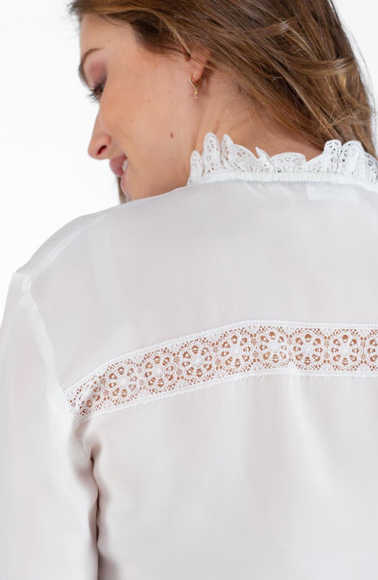 Cache Coeur Scarlett Long Sleeve Lace Collar Maternity Blouse, Alternate, color,