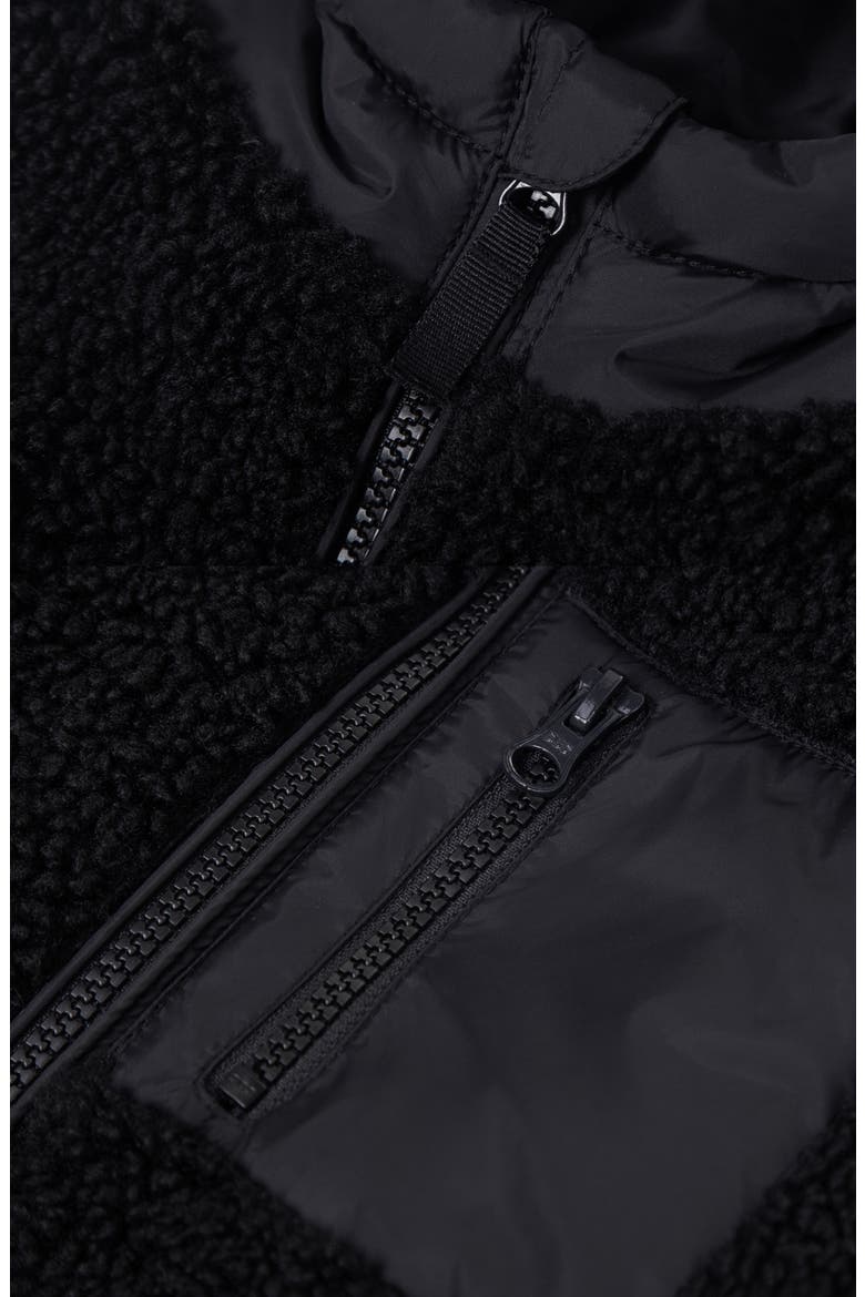 Kids' Hooded Fleece Hybrid Jacket, Alternate, color, Black