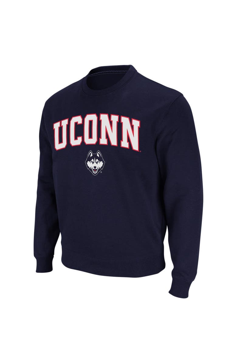 COLOSSEUM Men's Colosseum Navy UConn Huskies Arch & Logo Crew Neck Sweatshirt, Alternate, color, Navy