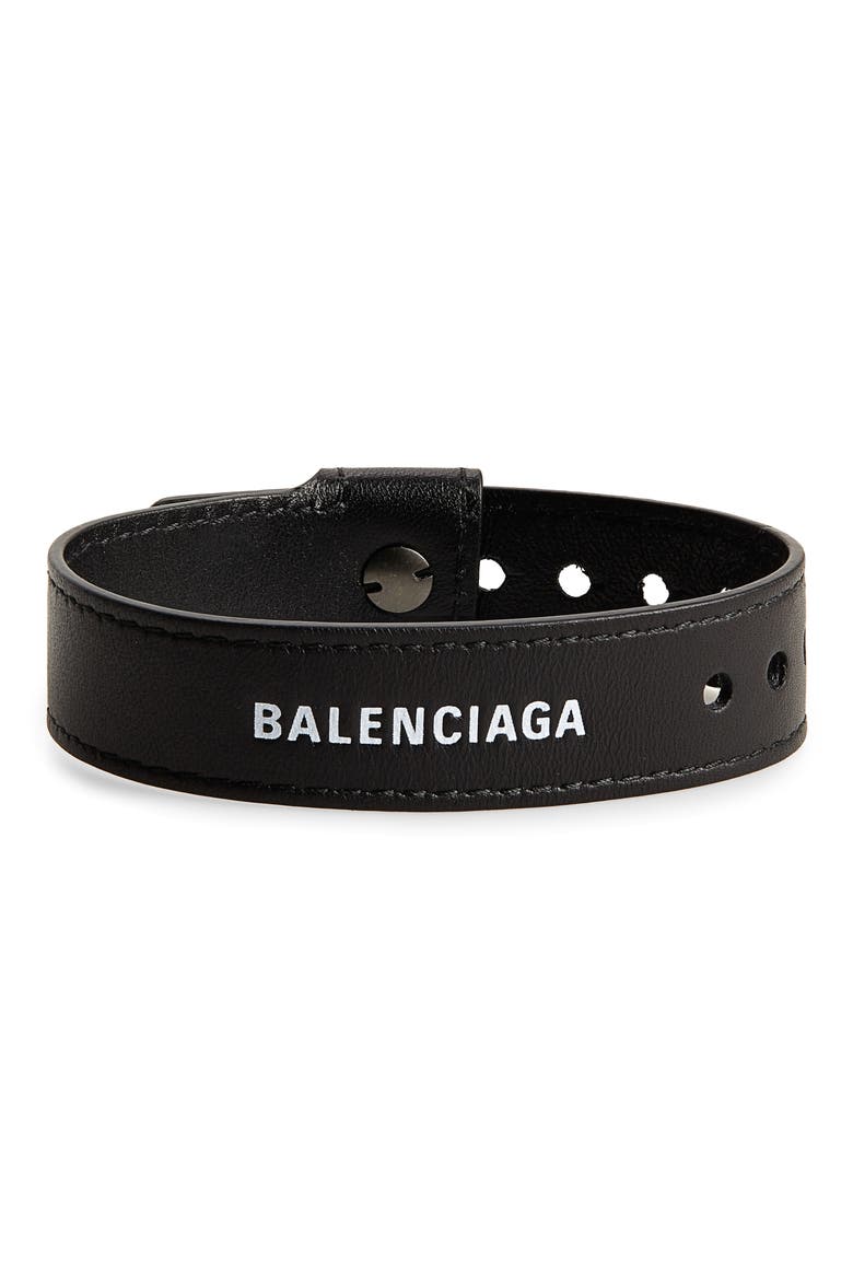 Party Leather Bracelet, Main, color, NOIR