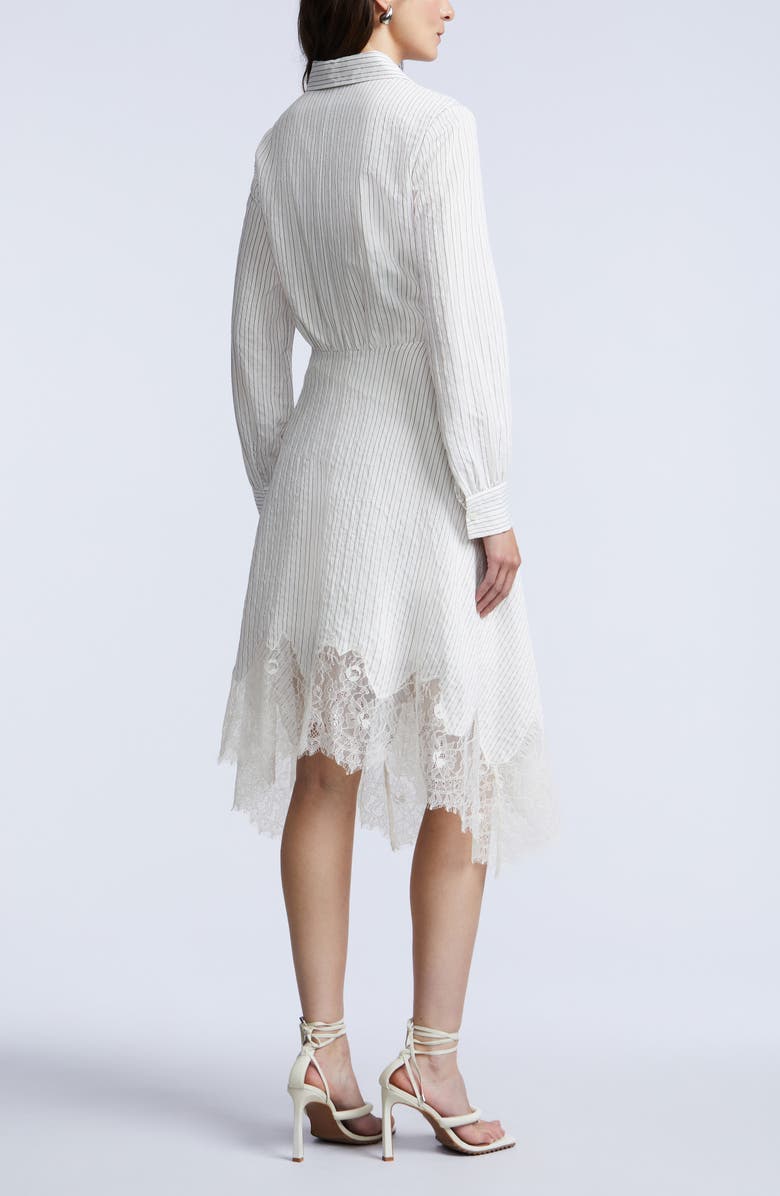 BCBGMAXAZRIA Stripe Shirtdress with Lace Hem, Alternate, color, 