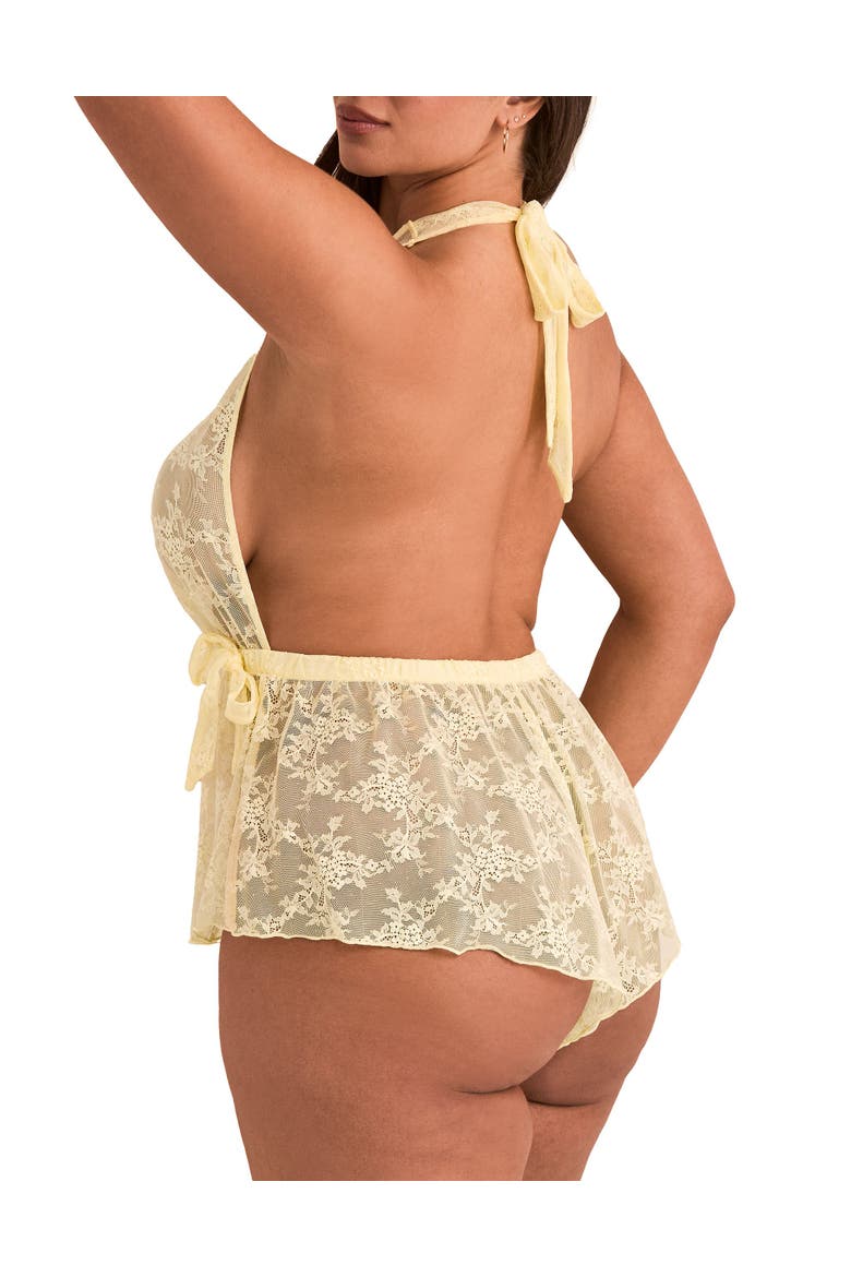 Danie Romper Lingerie, Alternate, color, Light yellow