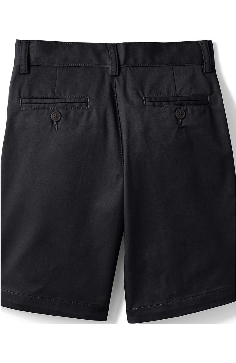 Lands' End School Uniform Boys Plain Front Blend Chino Shorts, Alternate, color, Black