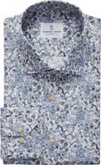 Emanuel Berg Modern Fit Paisley Stretch Poplin Sport Shirt