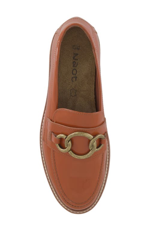 Naot Fremont Platform Loafer In Burnt Orange Patent Leather