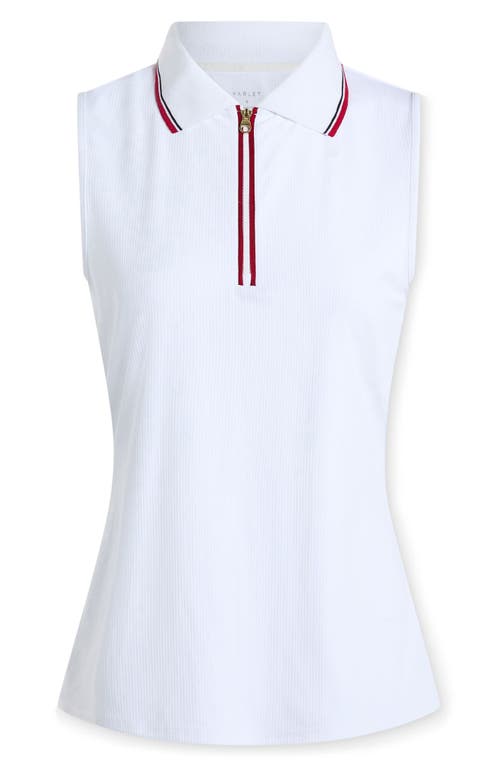 Varley Fritton Performance Tank Top In White/haute Red