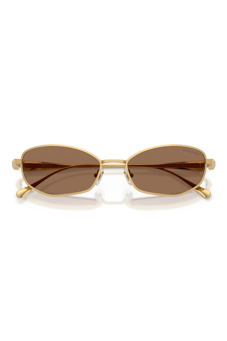 55mm Pillow Sunglasses, Alternate, color, GOLD / DARK BROWN