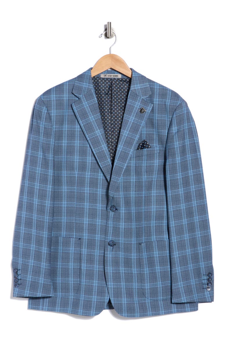 Plaid Two-Button Sport Coat, Alternate, color, BLUE