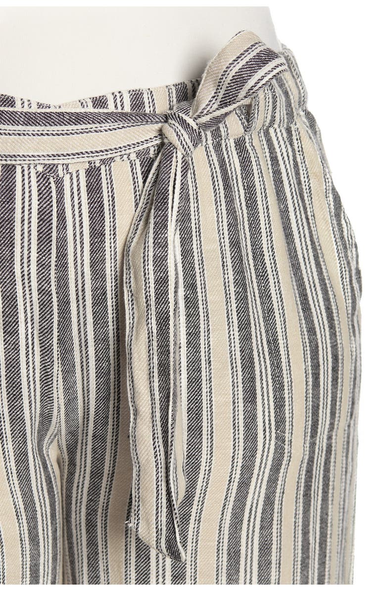 Caslon<sup>®</sup> Striped Linen Blend Crop Pants, Alternate, color,
