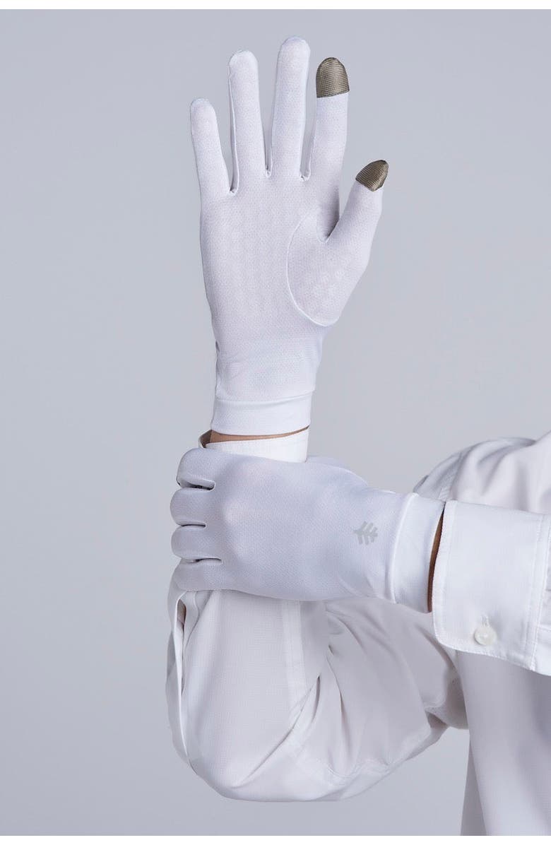 Coolibar Full Finger UV Sun Gloves - UPF 50+ Sun Protection - Gannett, Alternate, color, White