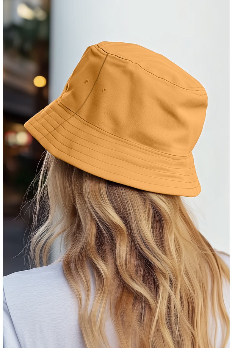 Womens Lil Peace Sign Cotton Bucket Hat, Alternate, color, Golden Cream