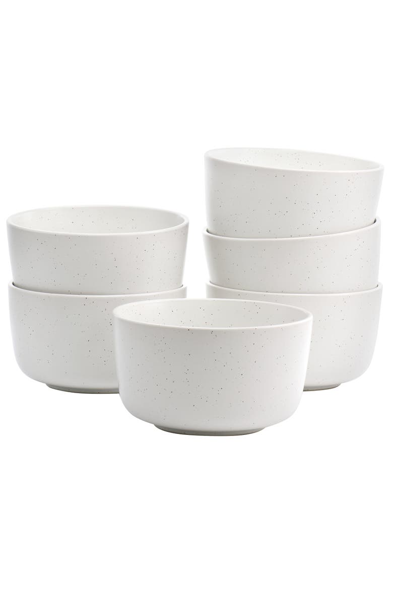 Mio 6 piece 5.5 Inch Round Stoneware Bowl Set, Main, color, Sea Salt
