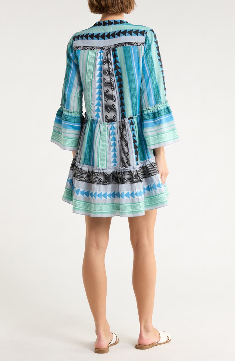 Elan Grecian Cover-Up Dress, Alternate, color, Blue/ Green Arrow