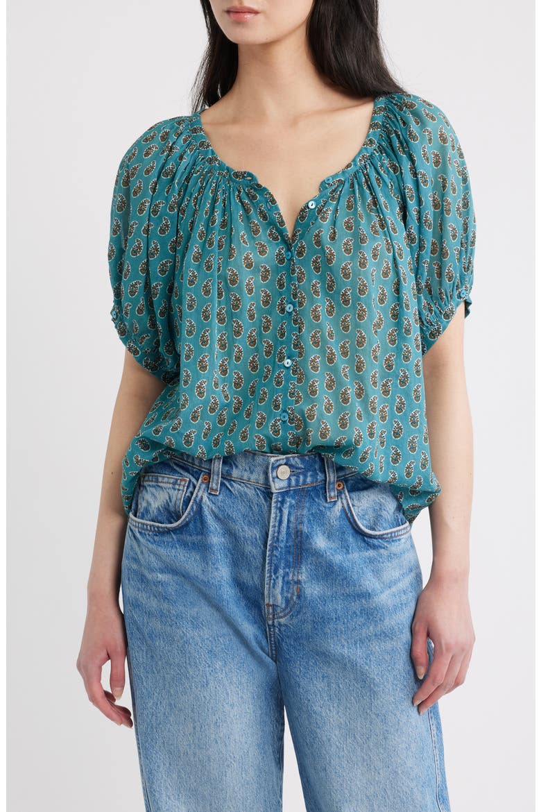 June Paisley Cotton Top, Main, color, ALBA PAISLEY