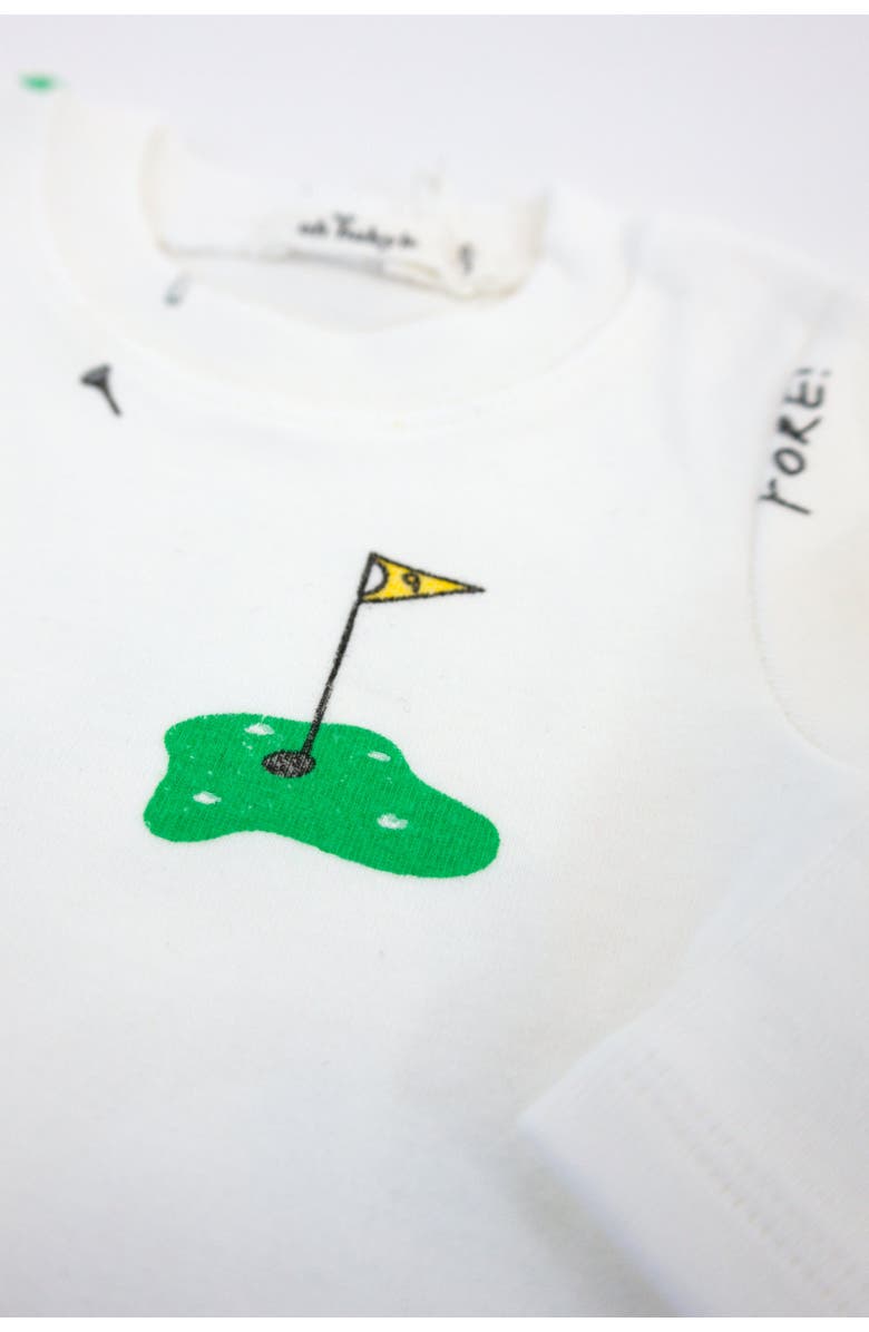 oh baby! Golf Print Two Piece Set, Alternate, color, Cream