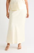 Renee C Polka Dot Satin Maxi Skirt