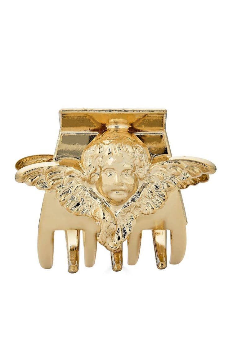 Cherub Claw Clip, Main, color, Gold