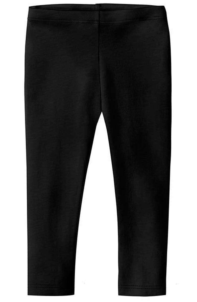 CITY THREADS Girls 100% Soft Cotton Capri Leggings, Alternate, color, Black