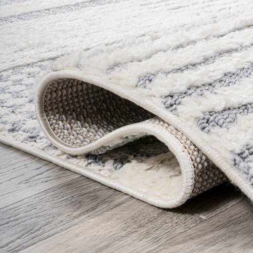 Jonathan Y Kerstin Geometric High-low Area Rug In Cream/gray