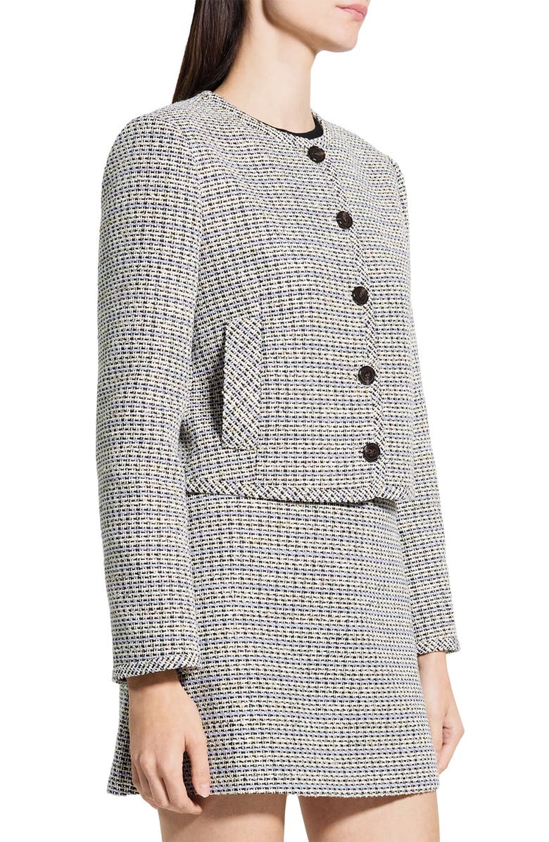 Theory Stripe Crop Jacket, Alternate, color, Lavender Multi