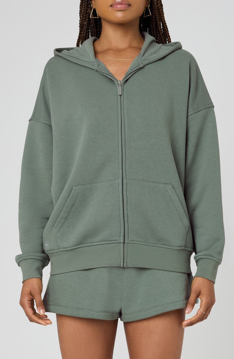 Florence by Mills Cozy Crush Oversize Zip Hoodie, Alternate, color, Laurel Wreath