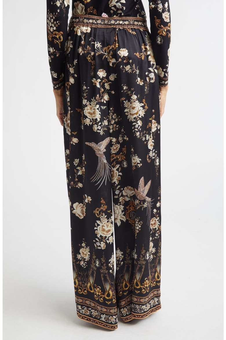 Flamenco Folklore Print Relaxed Silk Straight Leg Pants, Alternate, color, FLAMENCO FOLKLORE