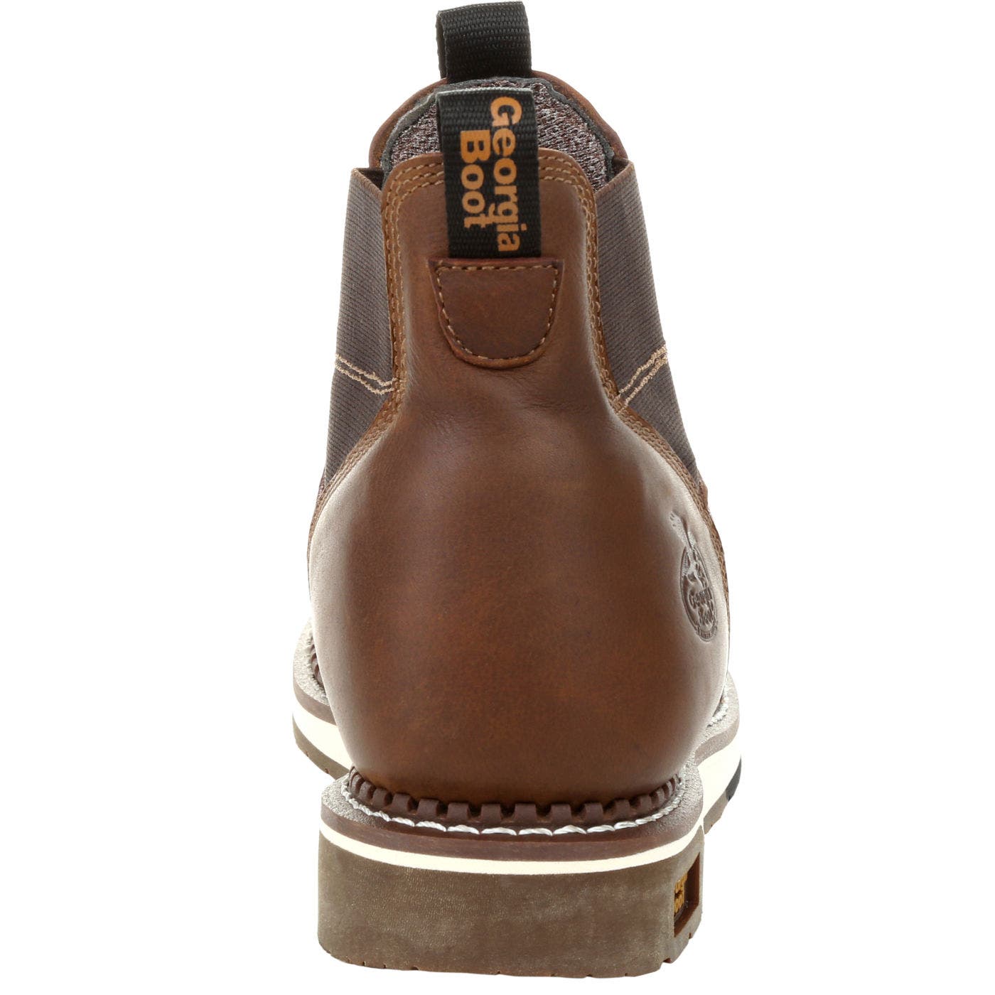 Georgia Boot Amp Lt Wedge Waterproof Chelsea Work Boot, Alternate, color, Brown