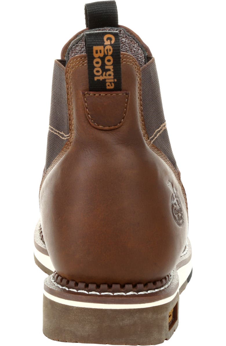 Georgia Boot Amp Lt Wedge Waterproof Chelsea Work Boot, Alternate, color, Brown