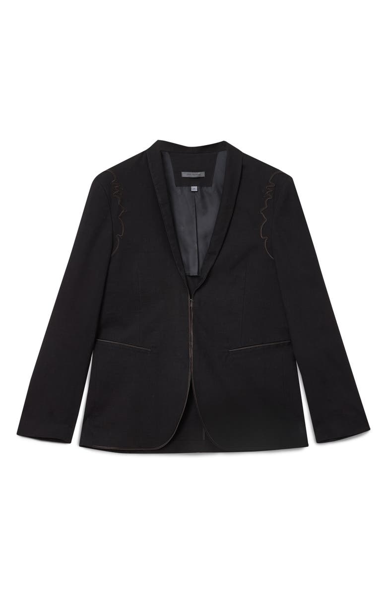 John Varvatos Theodore Black Linen Blend Jacket, Alternate, color, Black