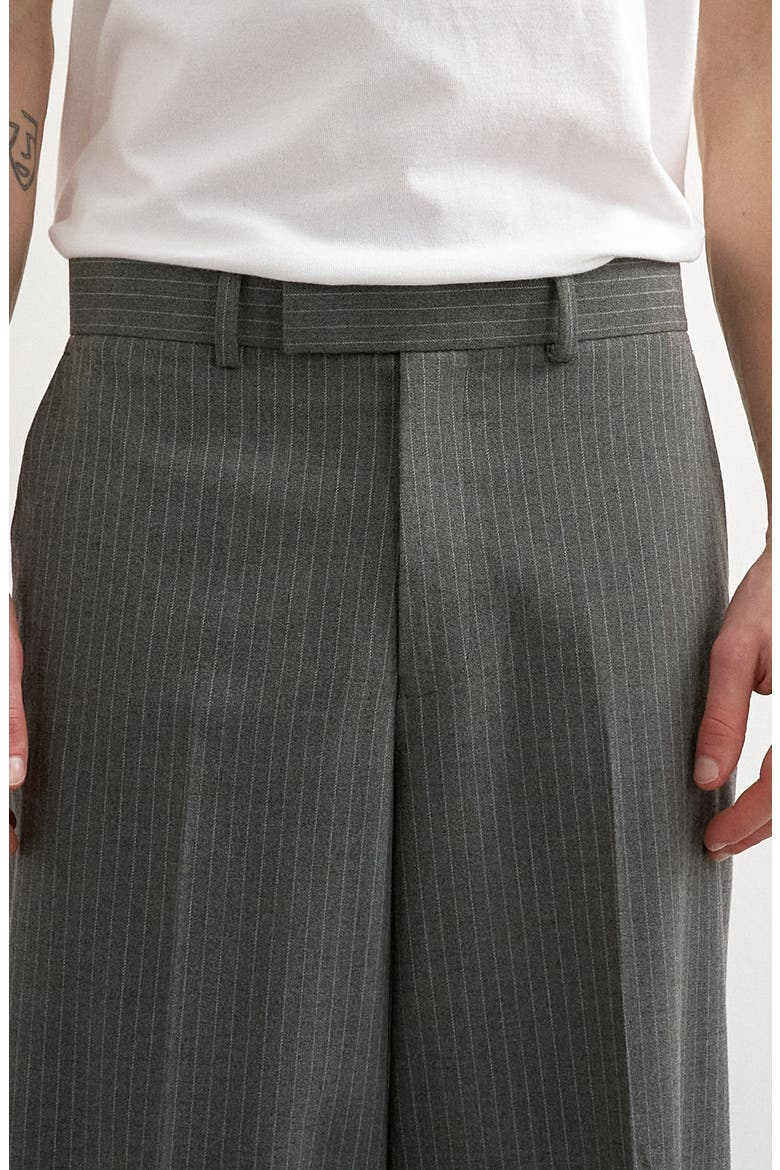 Pinstripe Straight Leg Pants, Alternate, color, CHARCOAL