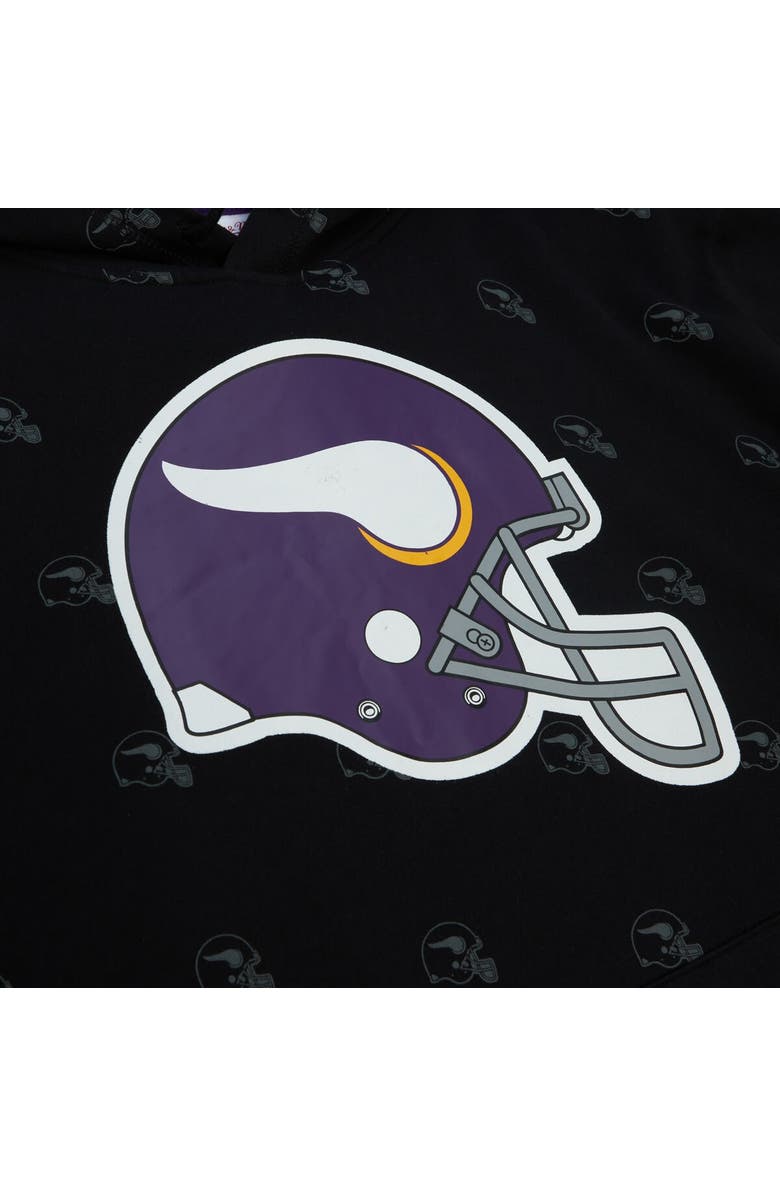 Mitchell & Ness Men's Mitchell & Ness Black Minnesota Vikings Allover Print Fleece Pullover Hoodie, Alternate, color, Black