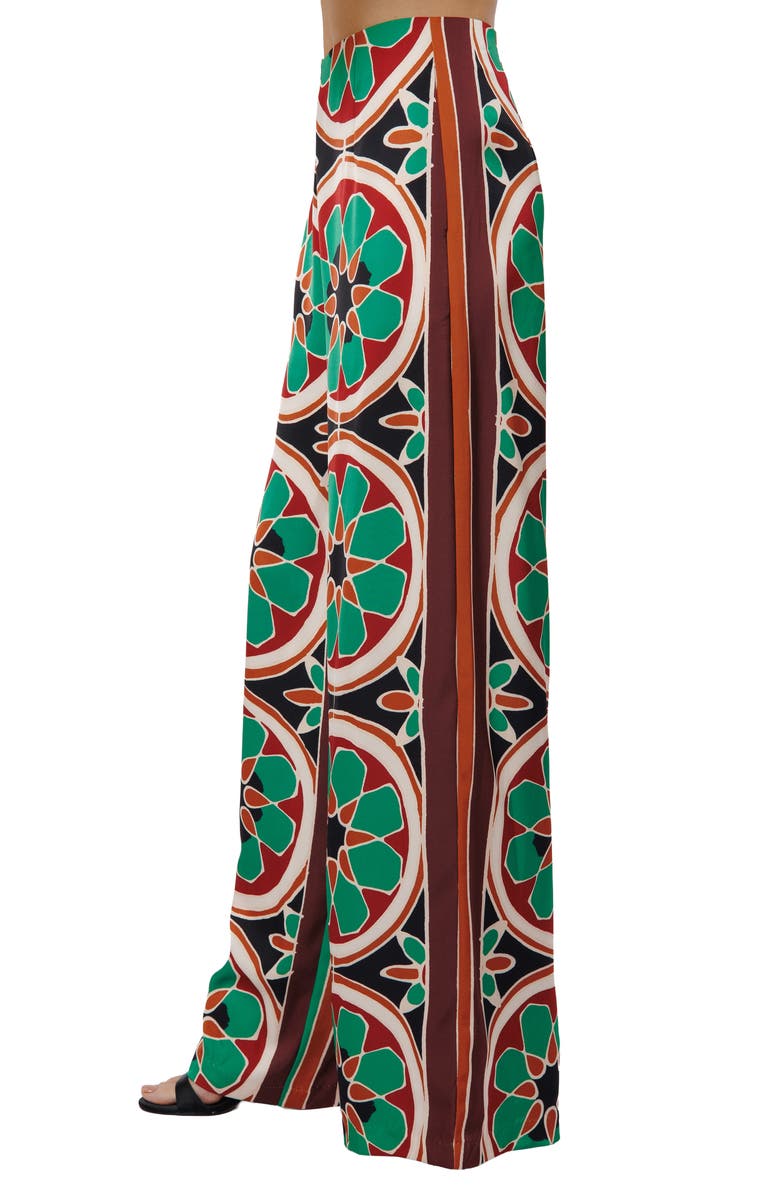 CIEBON Kat Geo Print Wide Leg Pants, Alternate, color, Green Multi