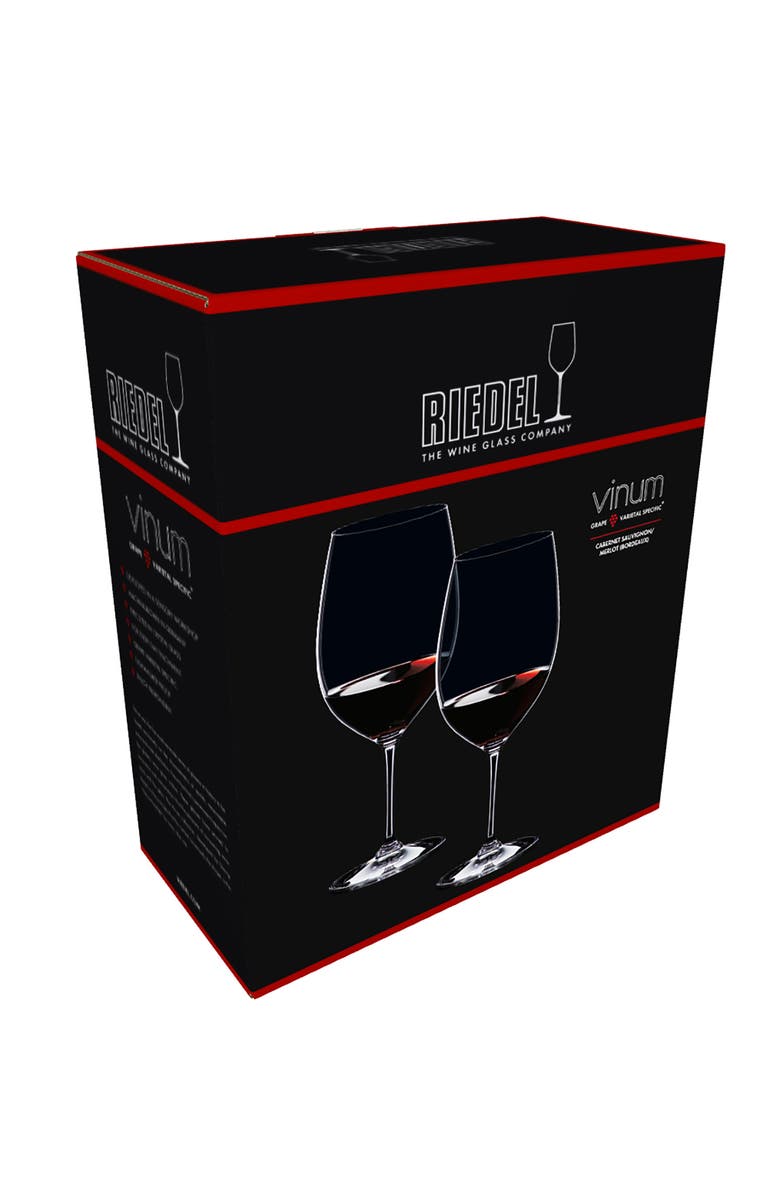 Riedel Vinum Cabernet/Merlot Wine Glasses, Set of 2, Alternate, color, Clear