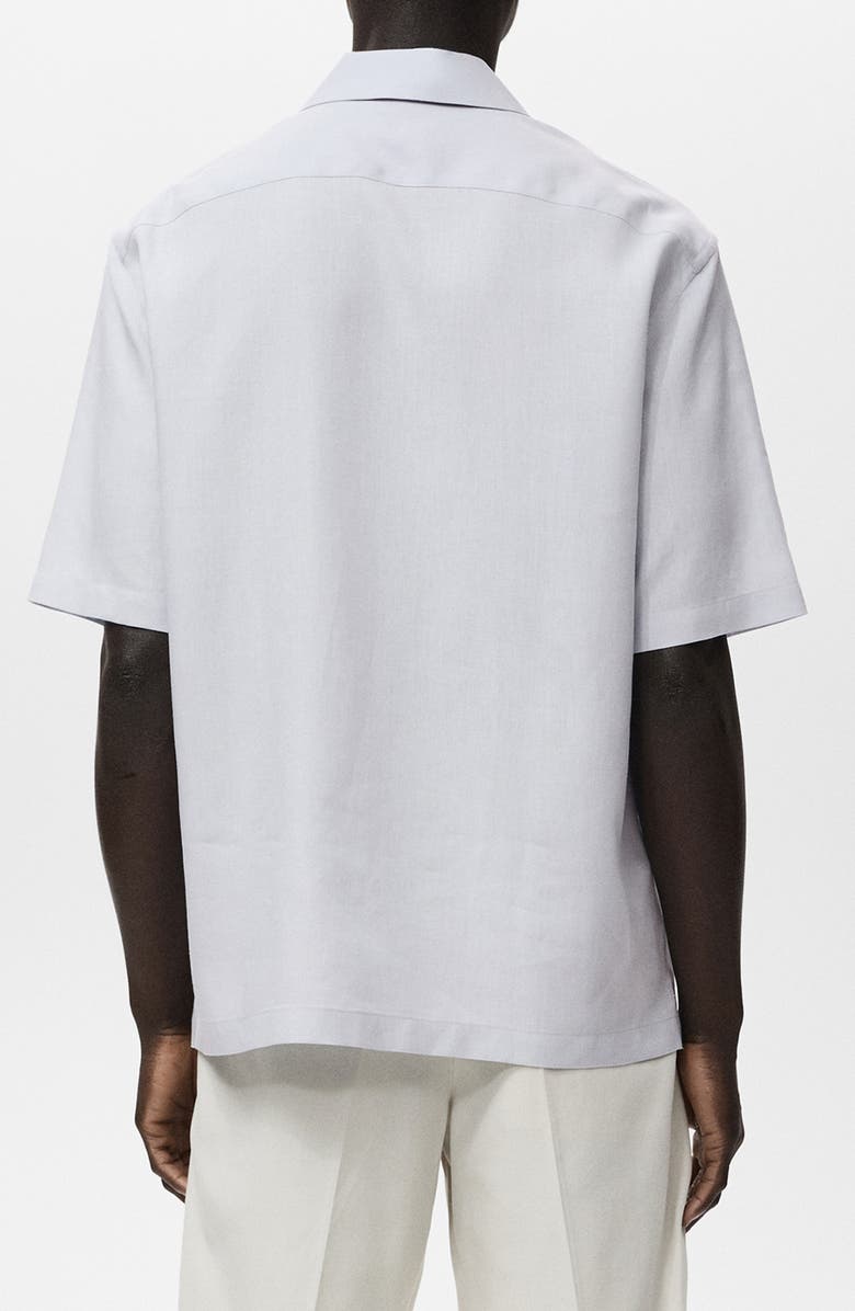 MANGO Lycocell & Linen Camp Shirt, Alternate, color, Sky Blue