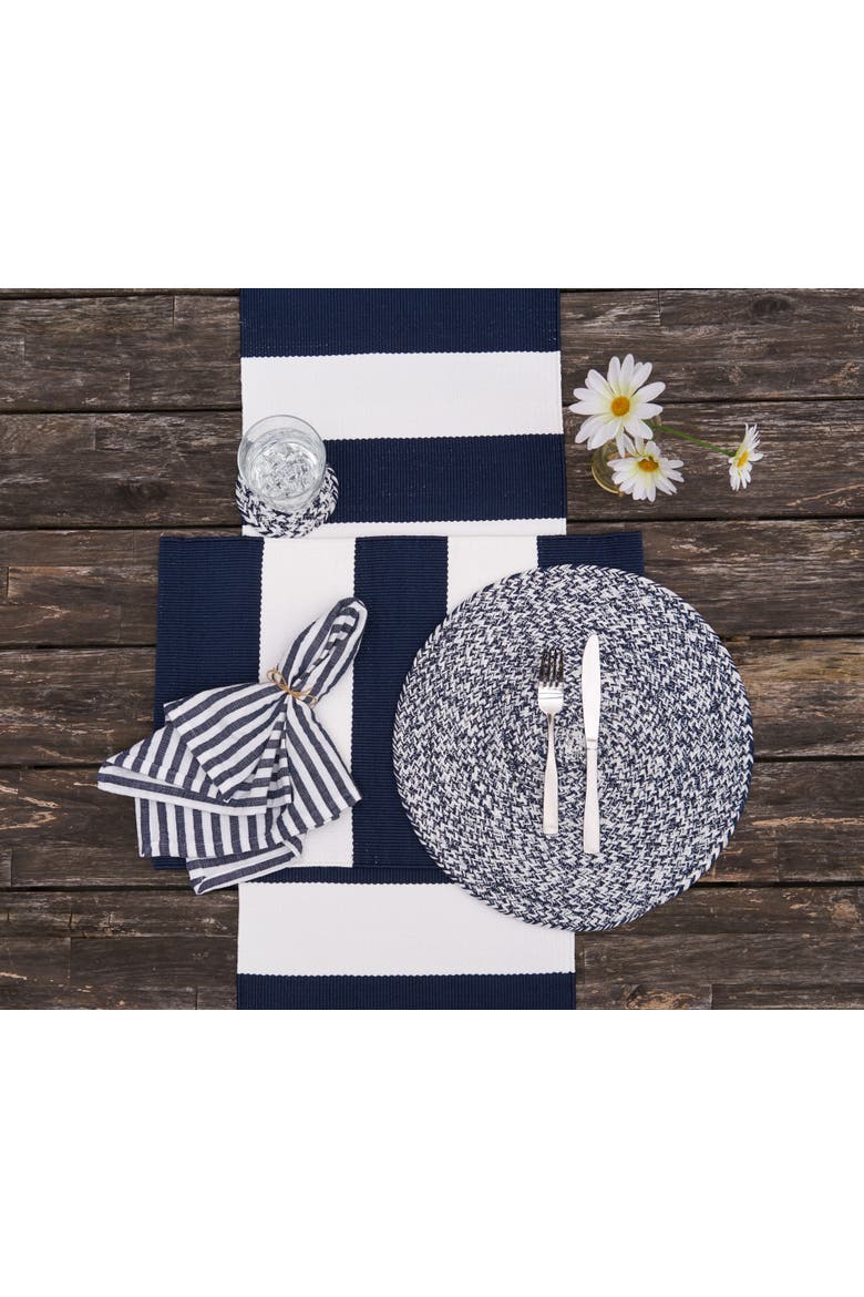 Cabana Stripes Placemats Set of 6 Collection, Alternate, color, Blue