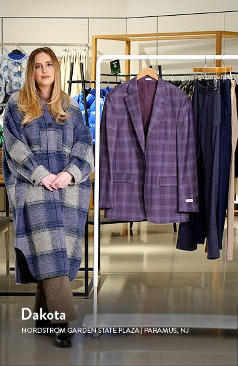 Tailored Fit Plaid Wool Sport Coat, sales video thumbnail