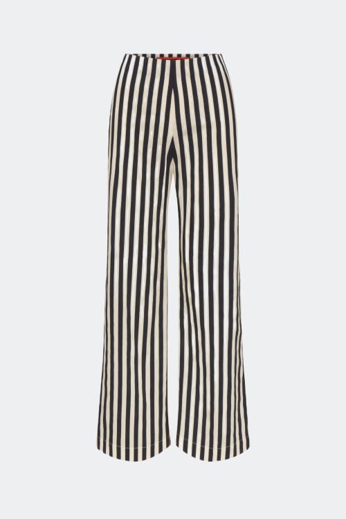 Simonmiller Pia Poplin Pant In Black/white Stripe