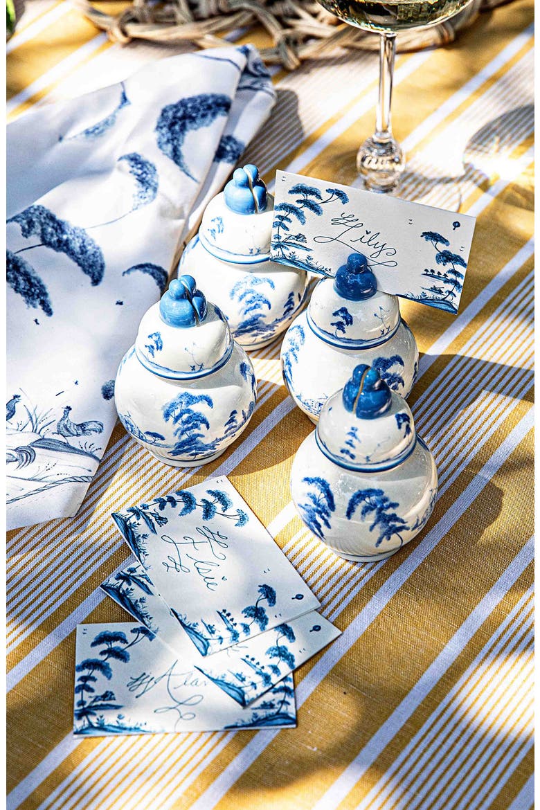 Country Estate Set of 4 Place Card Holders, Alternate, color, DELFT BLUE