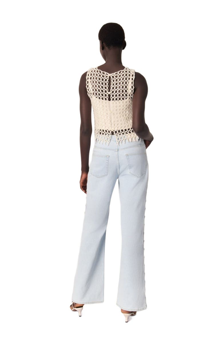 maje Cropped sleeveless beaded top, Alternate, color, 