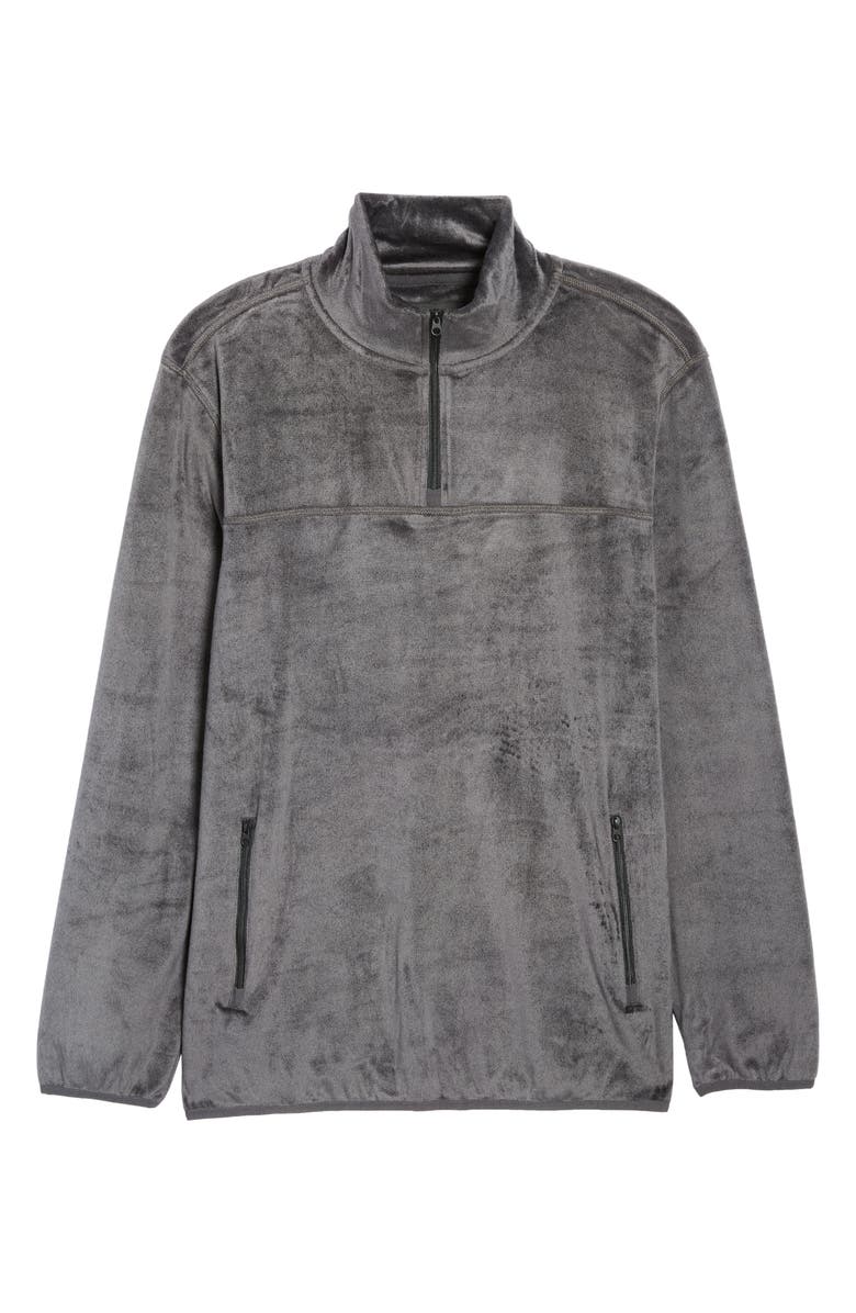 Daniel Buchler Quarter Zip Velour Lounge Top, Alternate, color,